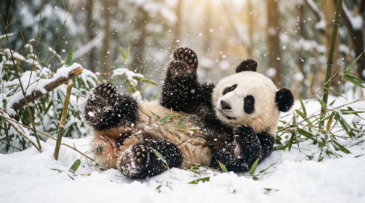 帝王会所熊猫视频 雪地嬉戏